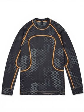 Lululemon x Saul Nash Men's Brown Jacquard Tight-Fit Long-Sleeve Shirt - Size M